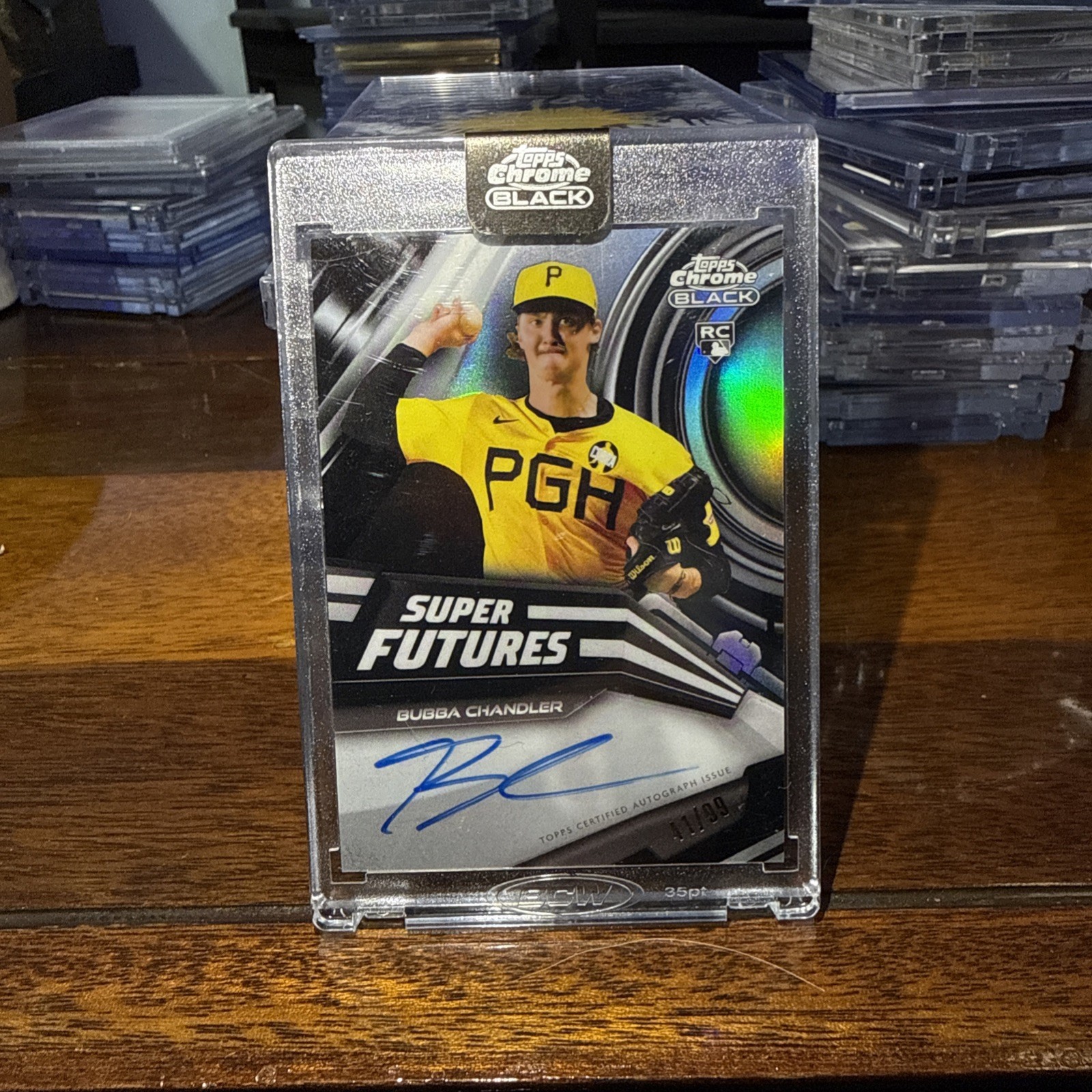 Bubba Chandler 2023 Topps Chrome Black Super Futures Refractor /99 Super Futures Autograph Refractor - Trading Card Image