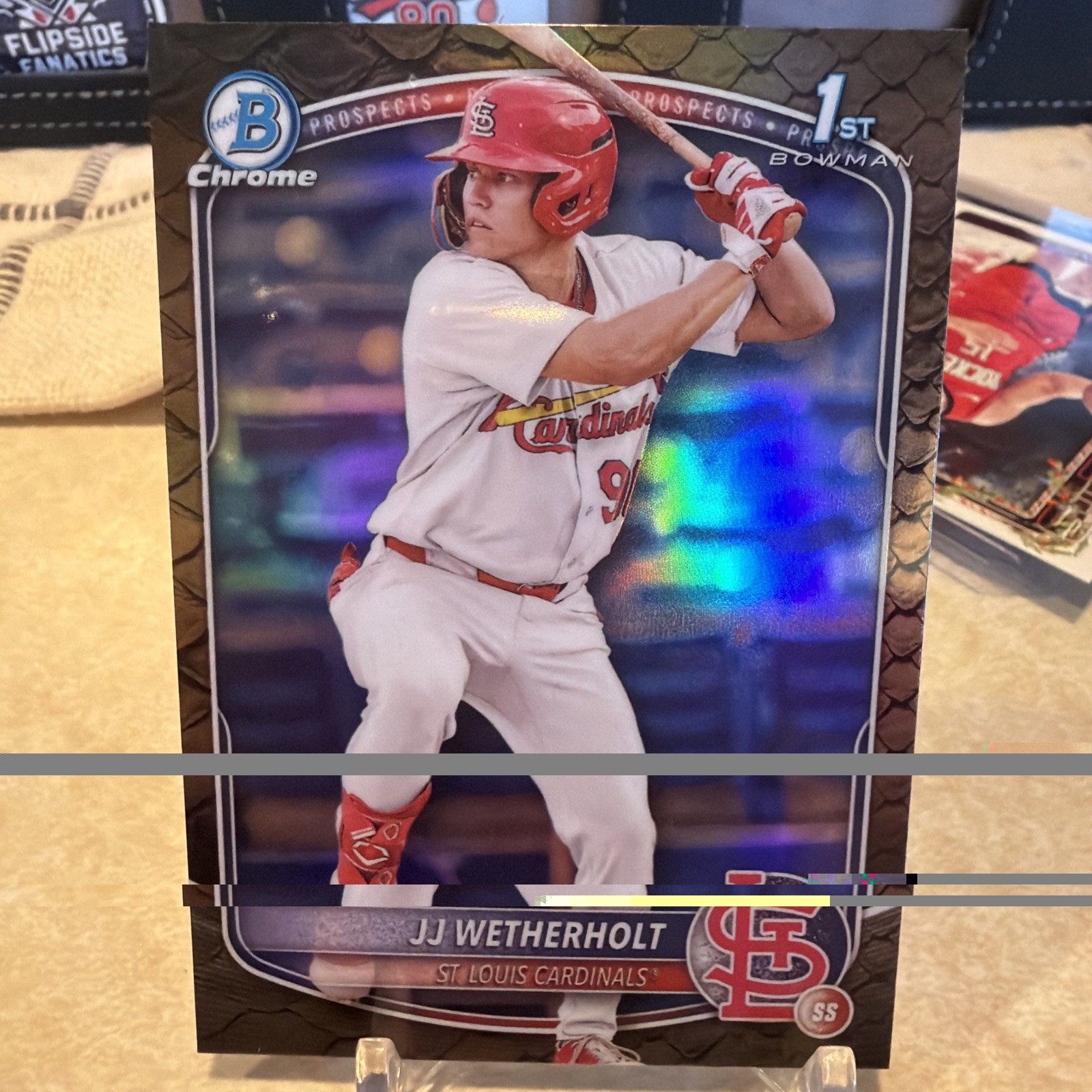 JJ Wetherholt - 1st Bowman Chrome Prospect Refractor Refractor - Trading Card Image