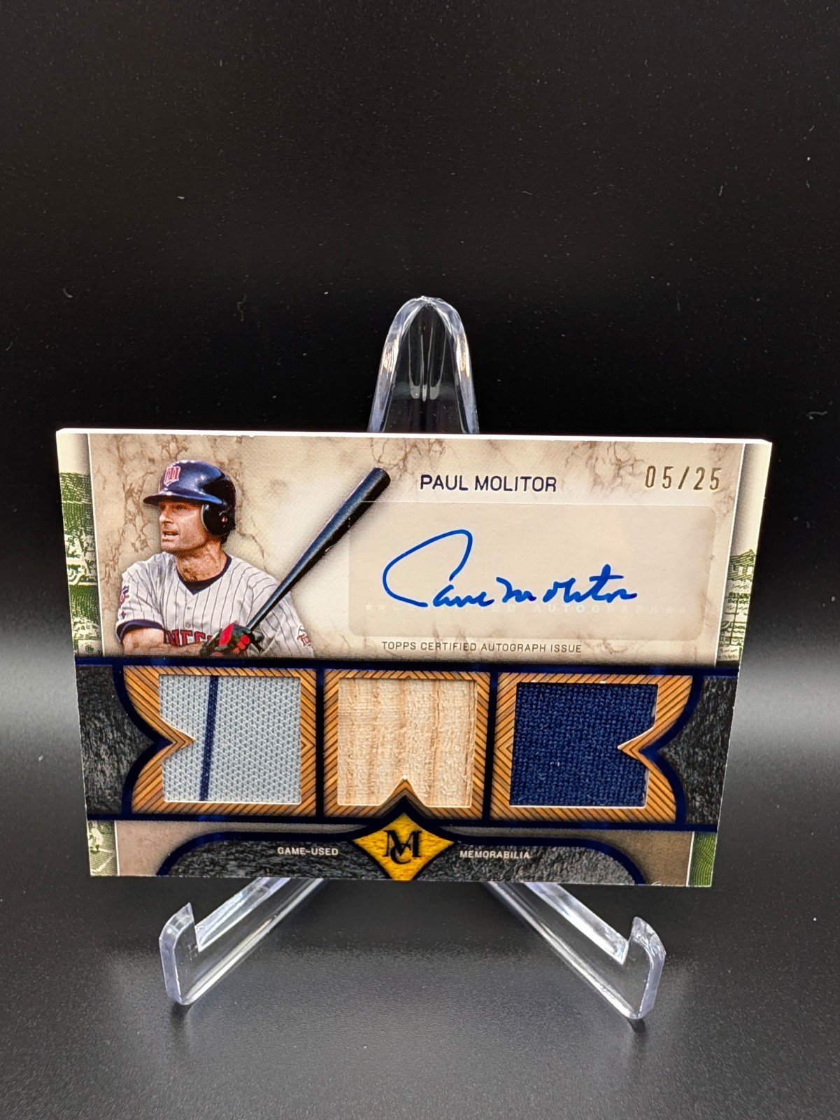 Paul Molitor 2023 Topps Five Star Quad Relic Autograph /25 Quad Relic Autograph - Trading Card Image