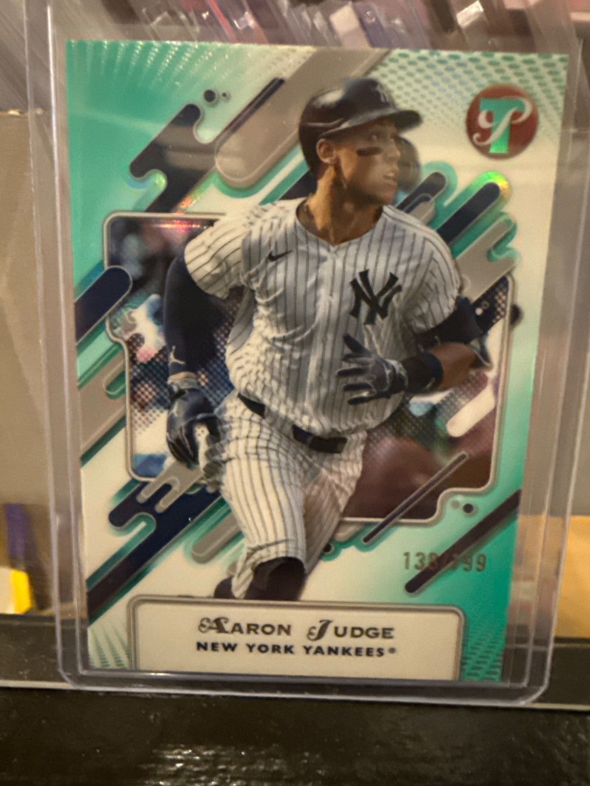 Aaron Judge 2024 Topps Chrome Aqua Lava Refractor Aqua Lava Refractor - Trading Card Image