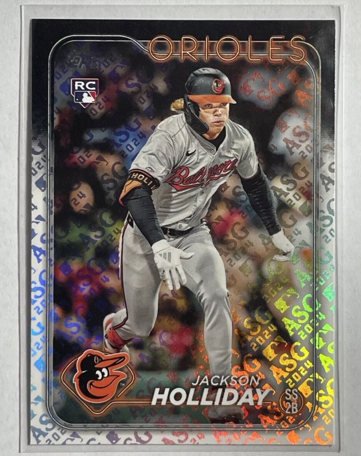 Jackson Holliday - 2024 Topps All-Star Game (ASG) Holographic Rookie Card Holographic Pattern - Trading Card Image