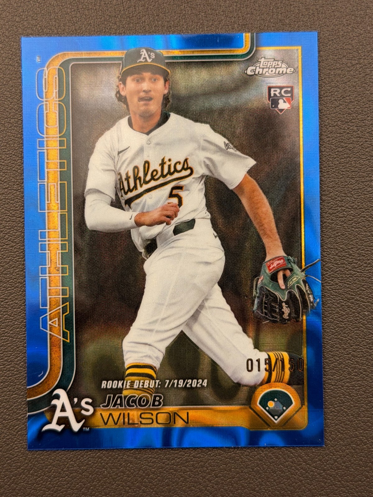 Jacob Wilson 2024 Topps Chrome Blue Refractor Rookie Debut /150 Blue Refractor /150 - Trading Card Image