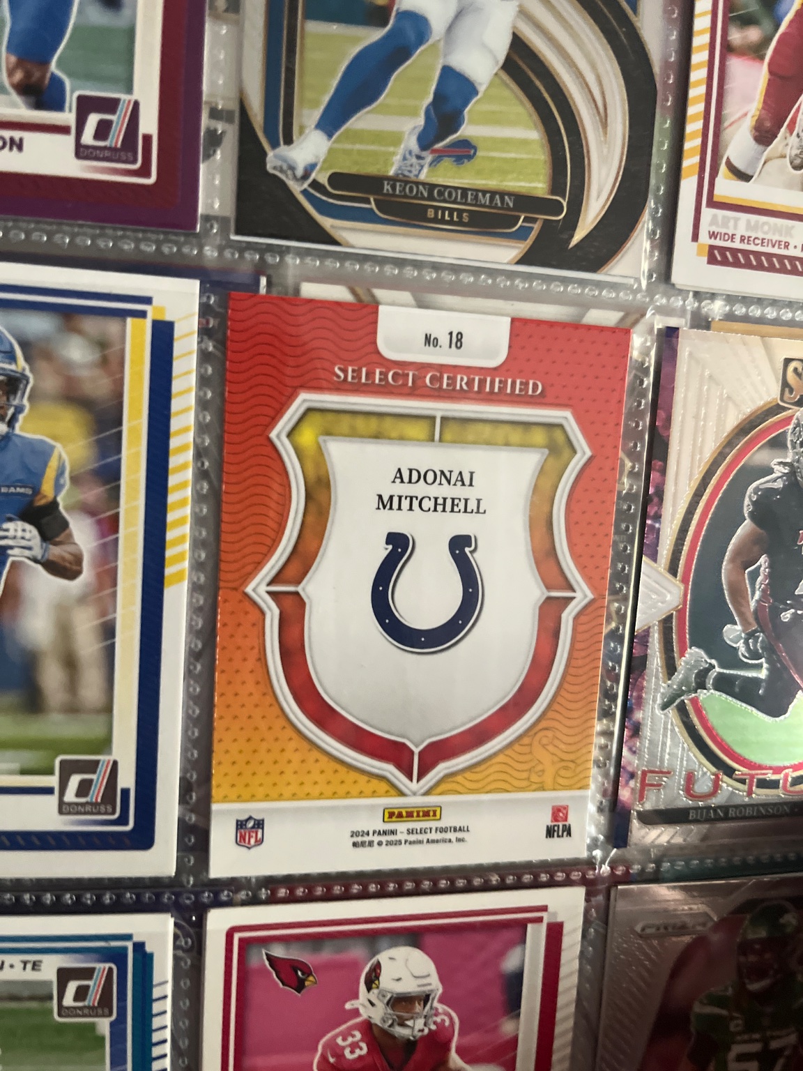 Adonai Mitchell Select Certified Base - Trading Card Image