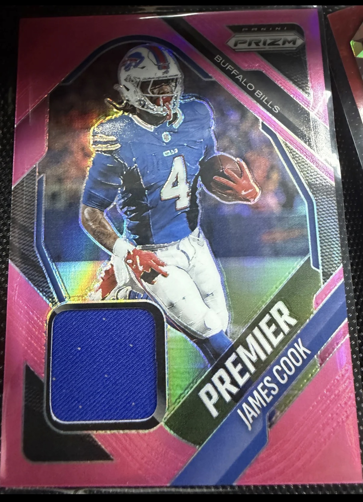 2022 Panini Prizm Premier Jerseys James Cook Rookie Patch Rookie Patch Near Mint - Trading Card Image