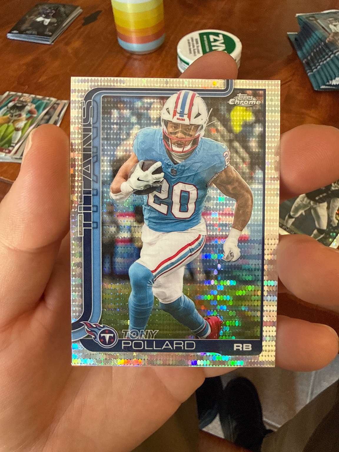 Tony Pollard Topps Chrome Honeycomb Refractor Xfractor - Trading Card Image