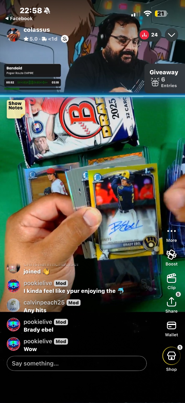 Brady Ebel 2025 Topps Bowman Draft Chrome Black Refractor Black Refractor - Trading Card Image