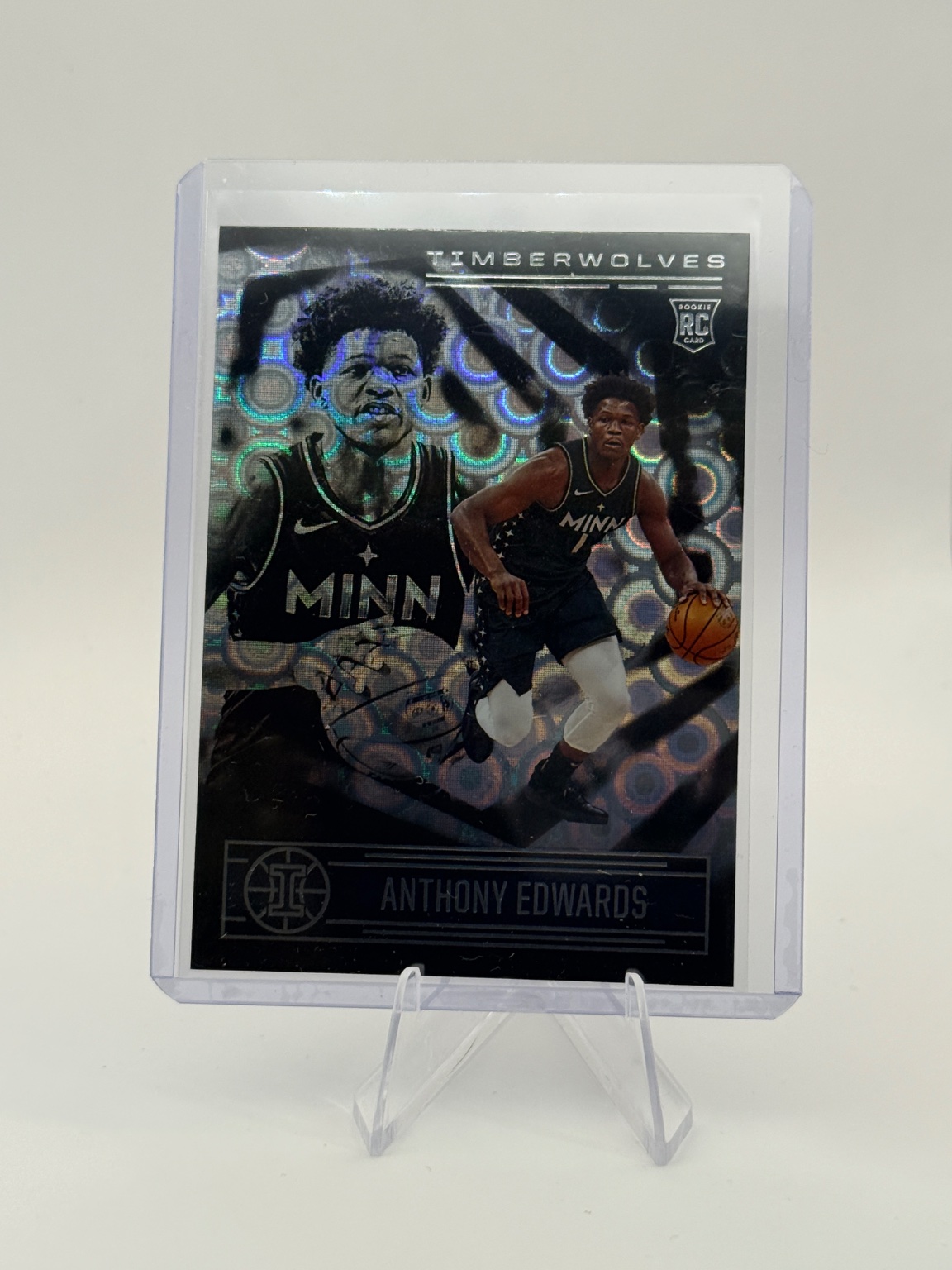 Anthony Edwards Rookie RC Black Mosaic Prizm /199 Fast Break - Trading Card Image