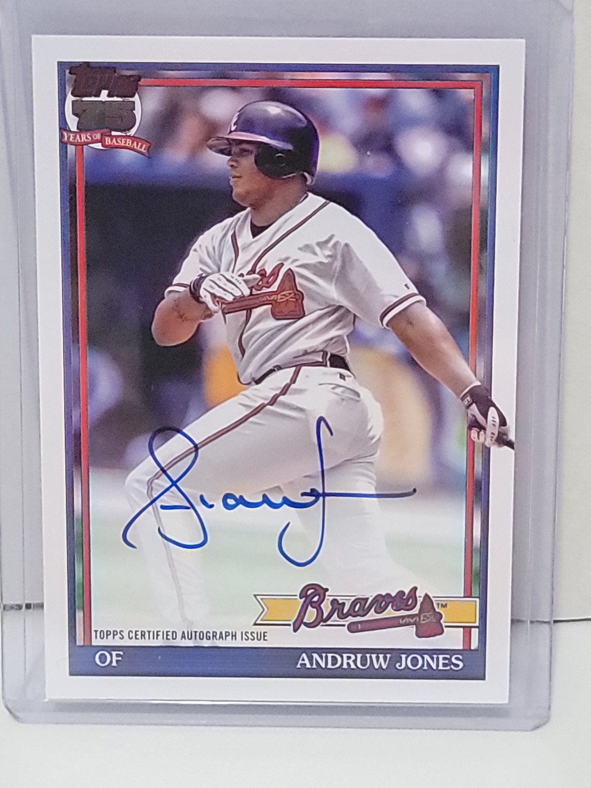 Andruw Jones 2006 Topps 75 Years of Baseball Autograph - Trading Card Image