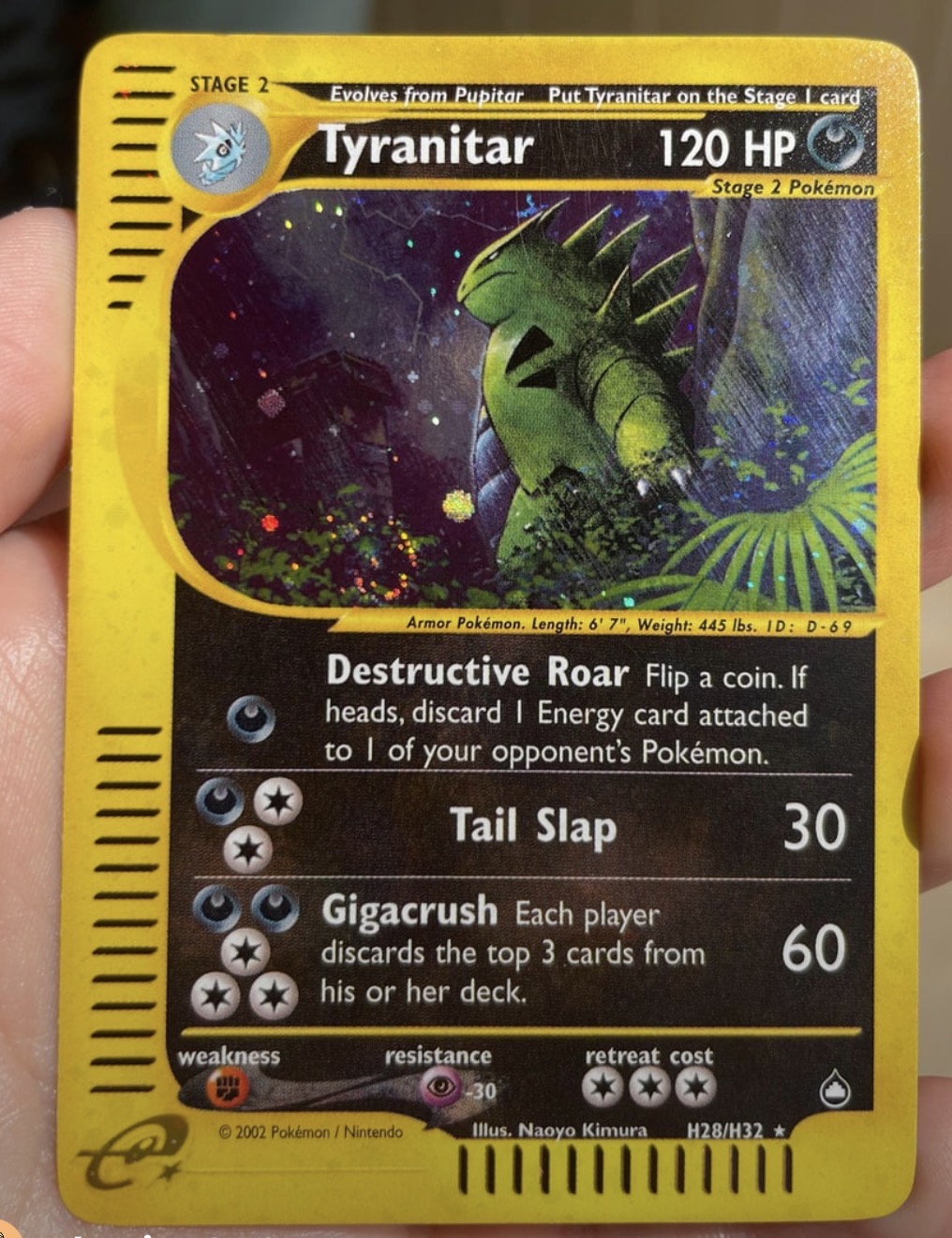 Tyranitar H28/H32 Holo Holo Rare Excellent - Trading Card Image