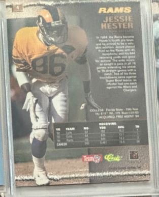 Jessie Hester 1994 Classic NFL Football Card Base - Trading Card Image