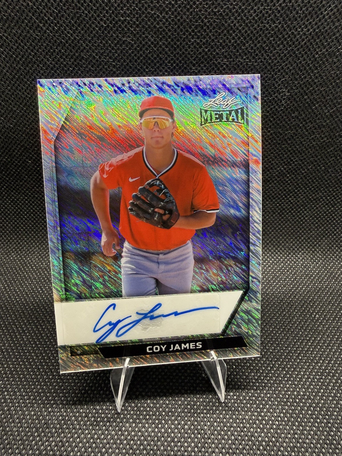 Coy James - Leaf Metal Cracked Ice Autograph - Trading Card Image