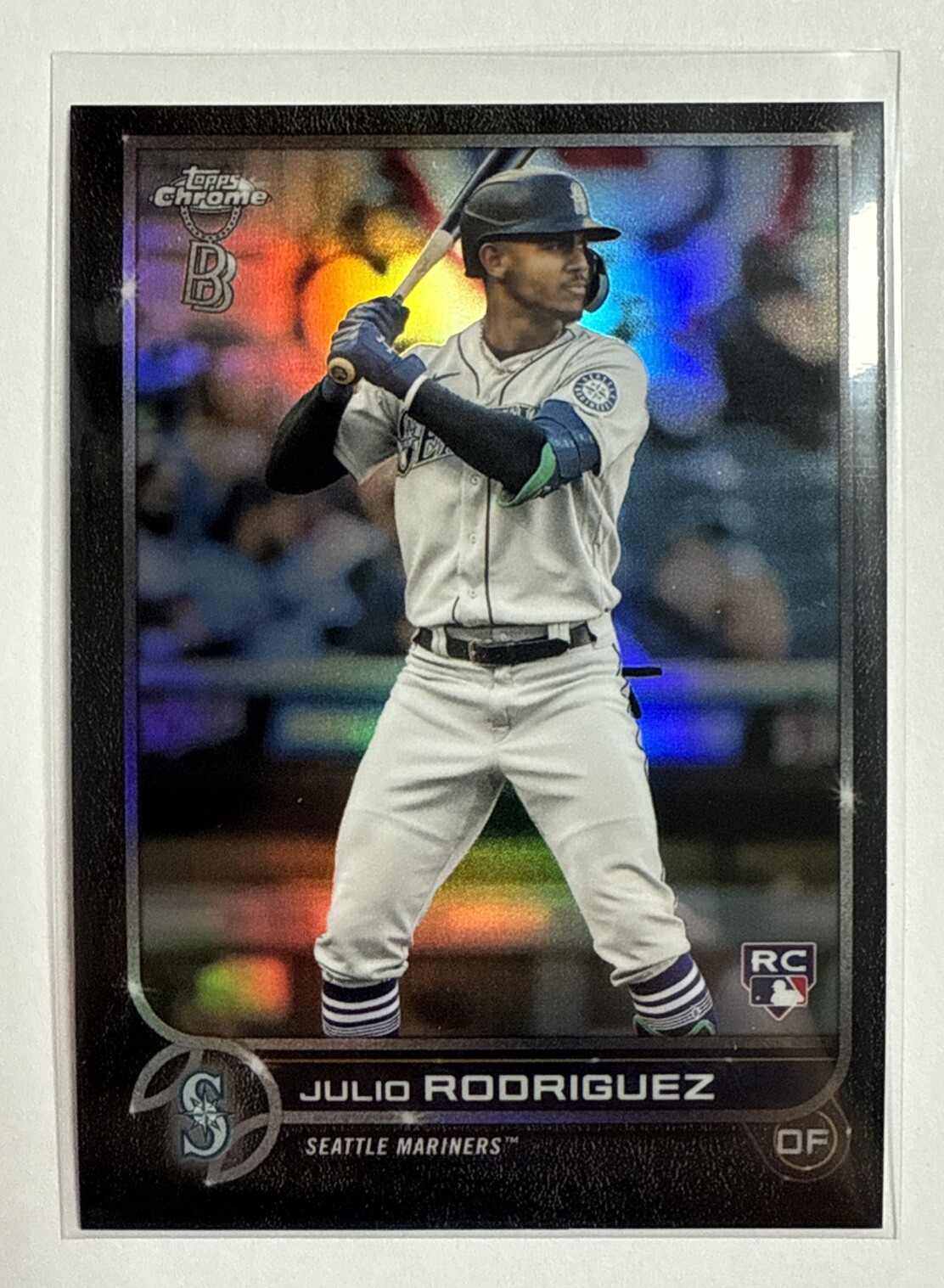 Julio Rodríguez - Topps Chrome Rookie Card Refractor - Trading Card Image