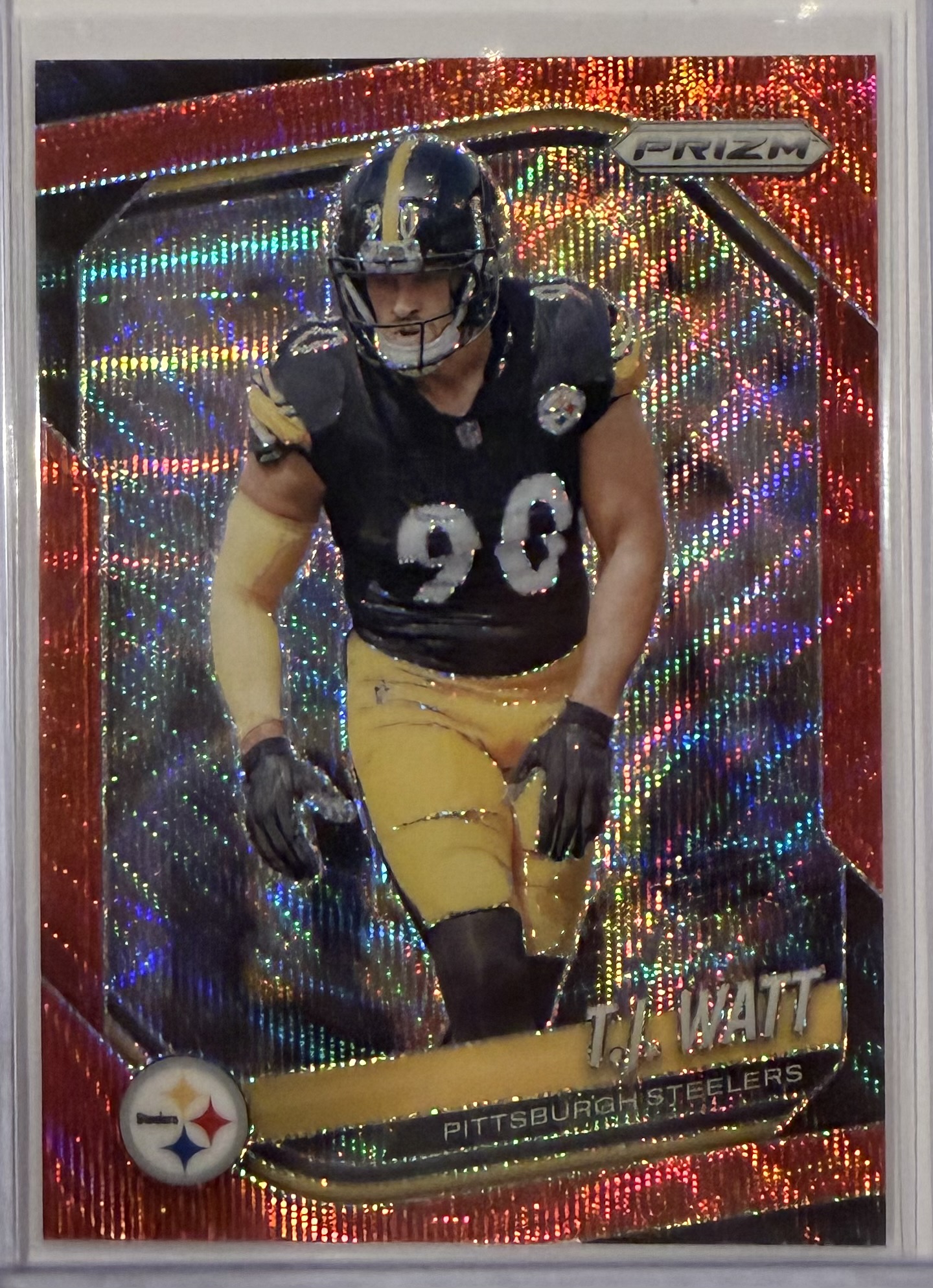 T.J. Watt 2020 Panini Prizm Red Prizm Parallel Red Prizm Parallel /149 Near Mint - Trading Card Image