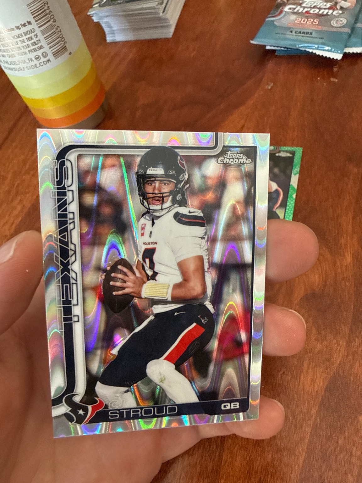 C.J. Stroud 2025 Topps Chrome Refractor Wave Refractor Wave - Trading Card Image