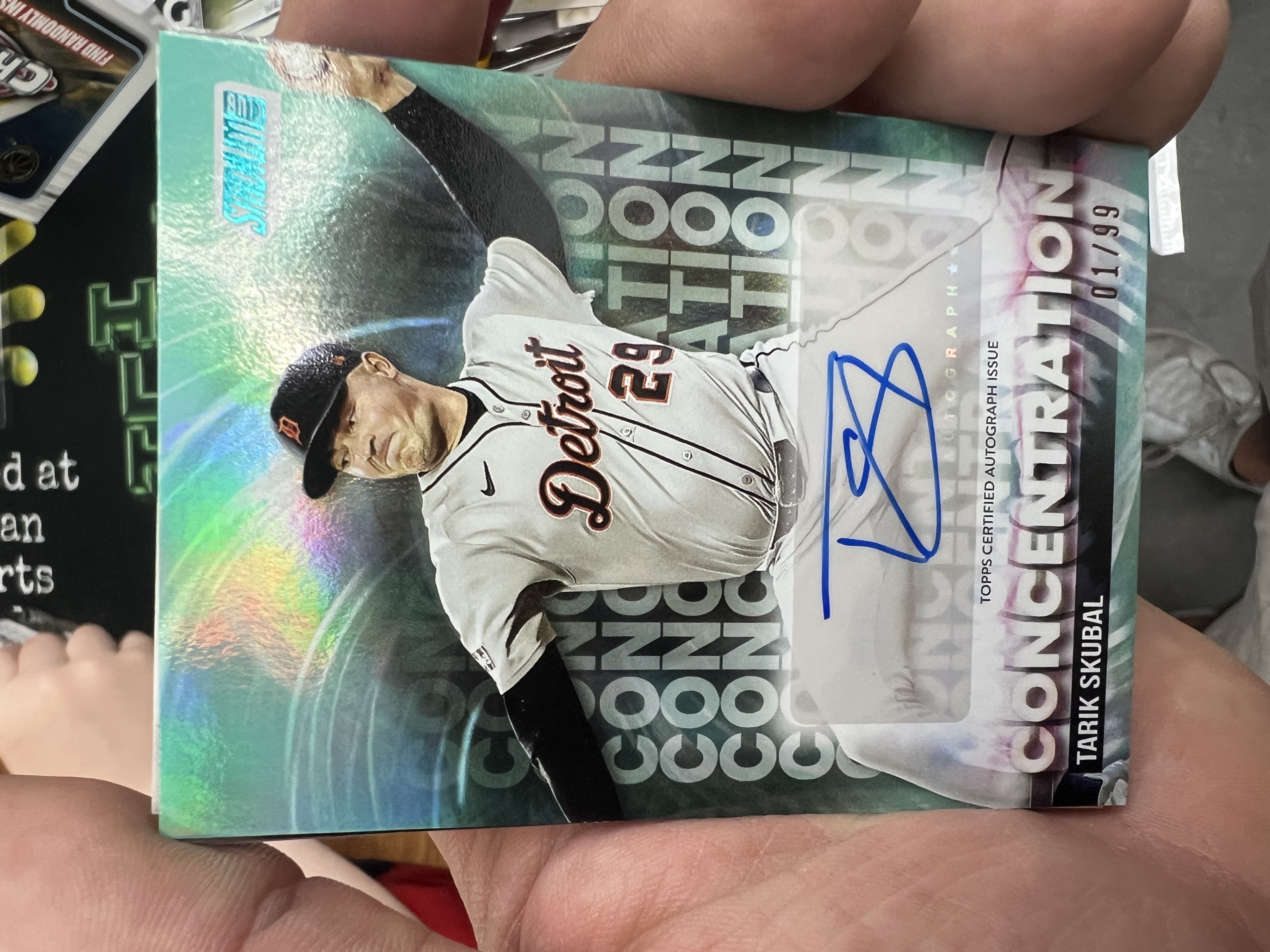 Tarik Skubal Concentration Autograph Issue 01/99 Concentration Autograph Turquoise /99 Near Mint - Trading Card Image