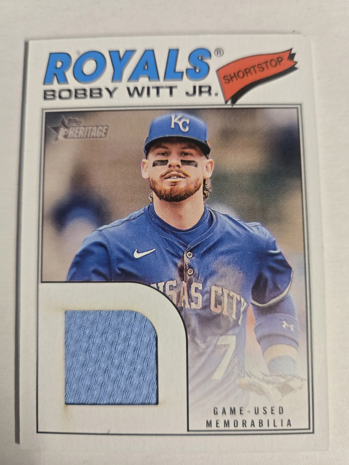 Bobby Witt Jr. Game-Used Memorabilia Relic Game-Used Memorabilia Relic - Trading Card Image