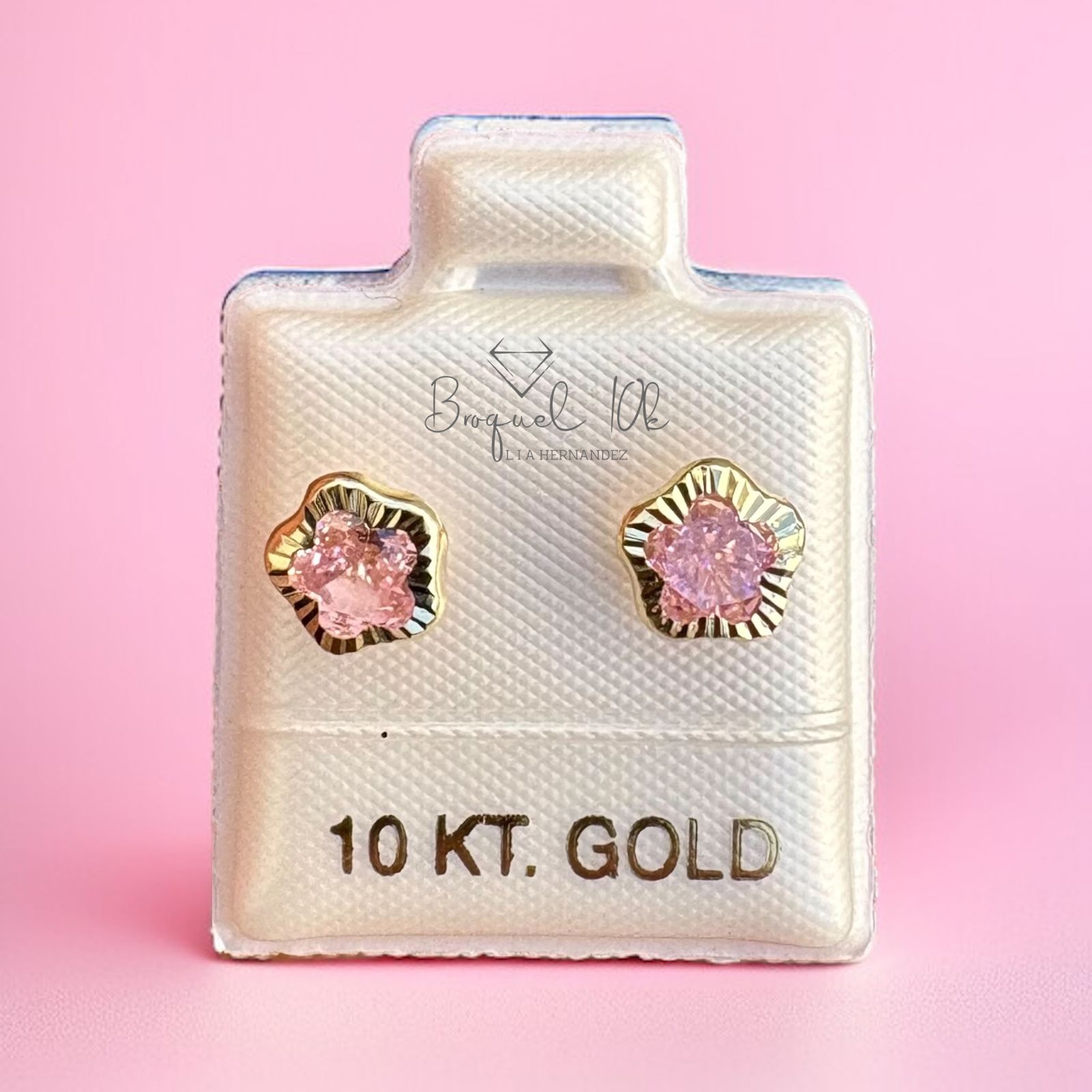 FLOR BISEL DIAMANTADA #6 (ROSA)