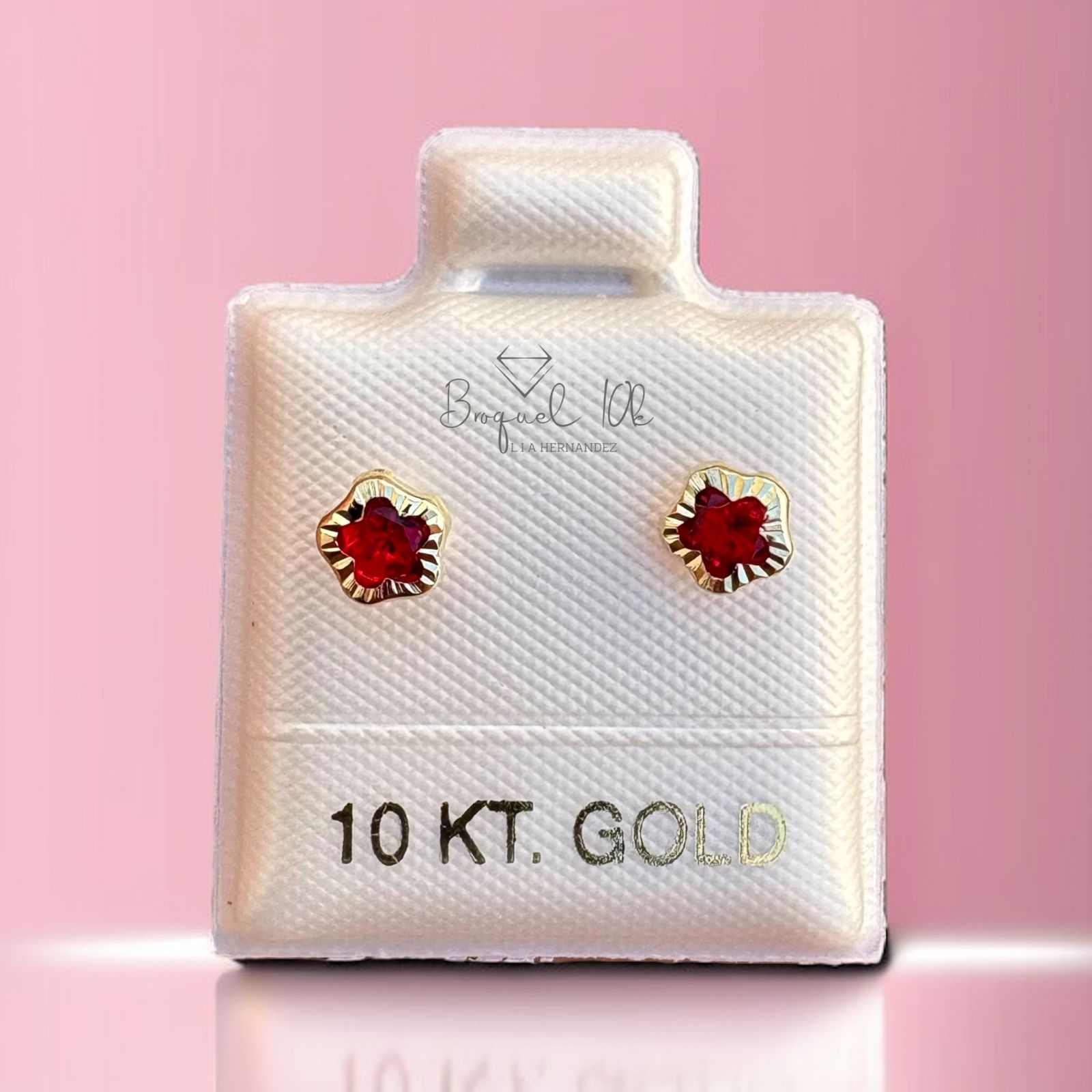 FLOR BISEL DIAMANTADA #4 (ROJA)