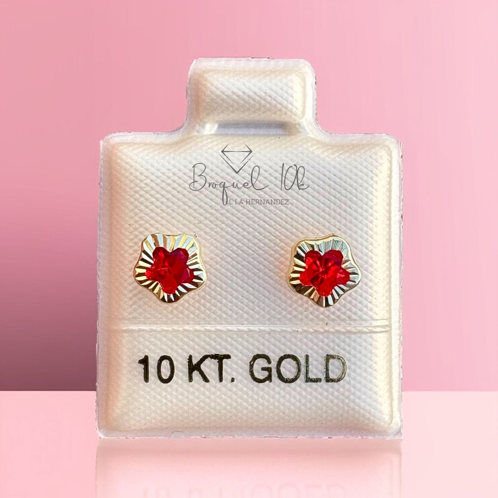 FLOR BISEL DIAMANTADA #5 (ROJA)