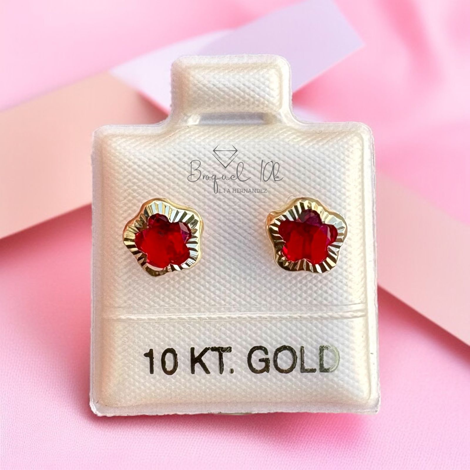 FLOR BISEL DIAMANTADA #6 (ROJA)