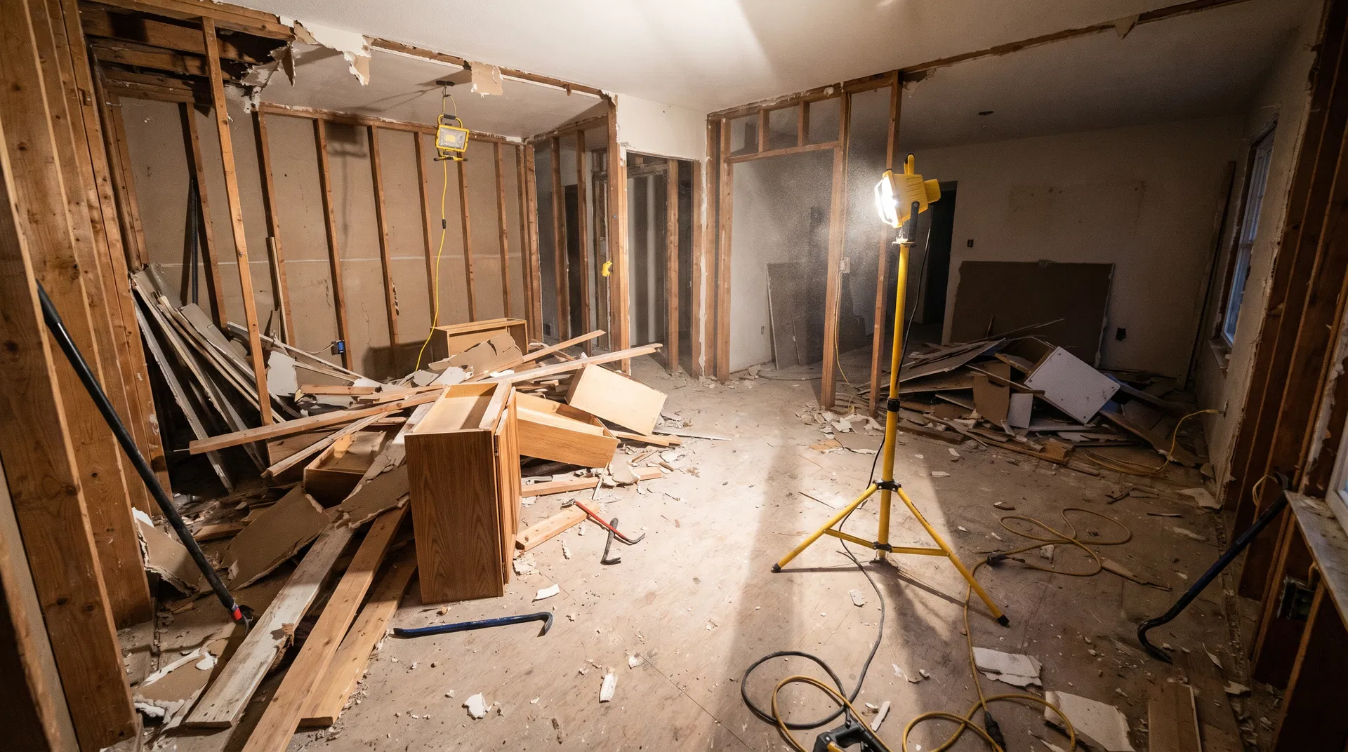 Interior demolition in progress