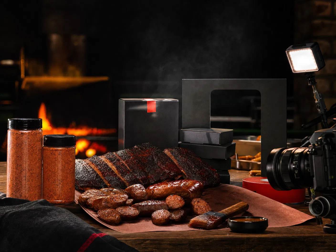 Barbecue product and production setup
