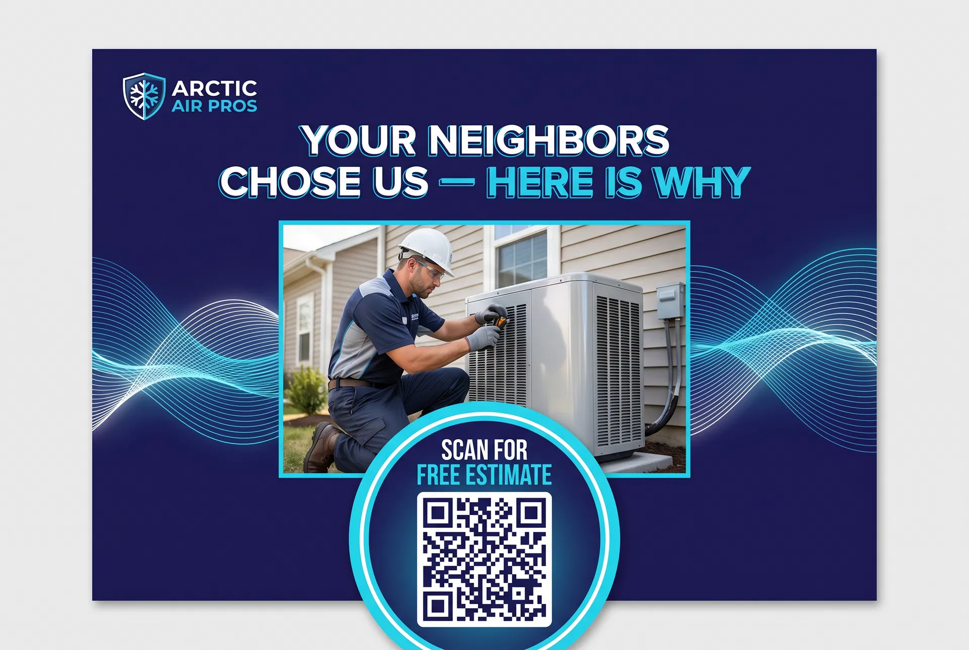 Arctic Air Pros postcard design