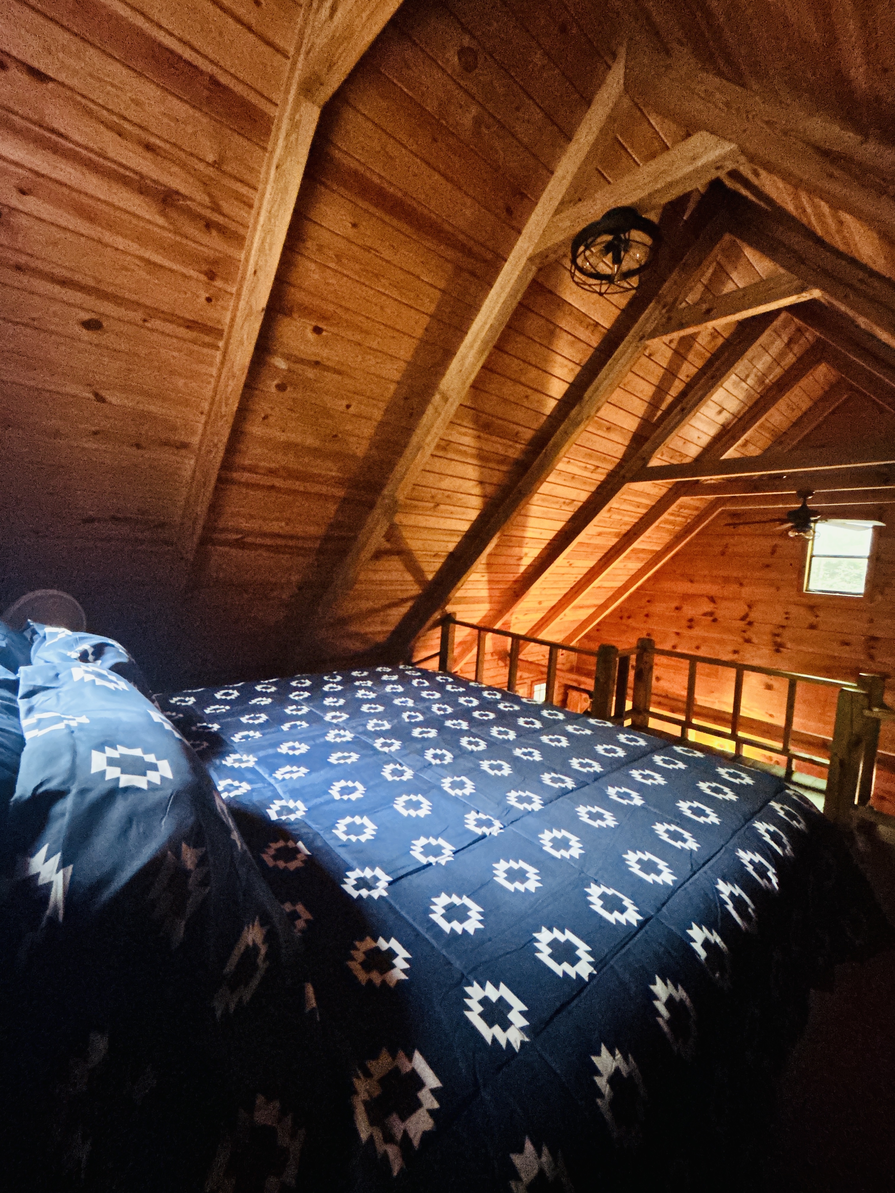 Cozy A-frame like top king bed loft