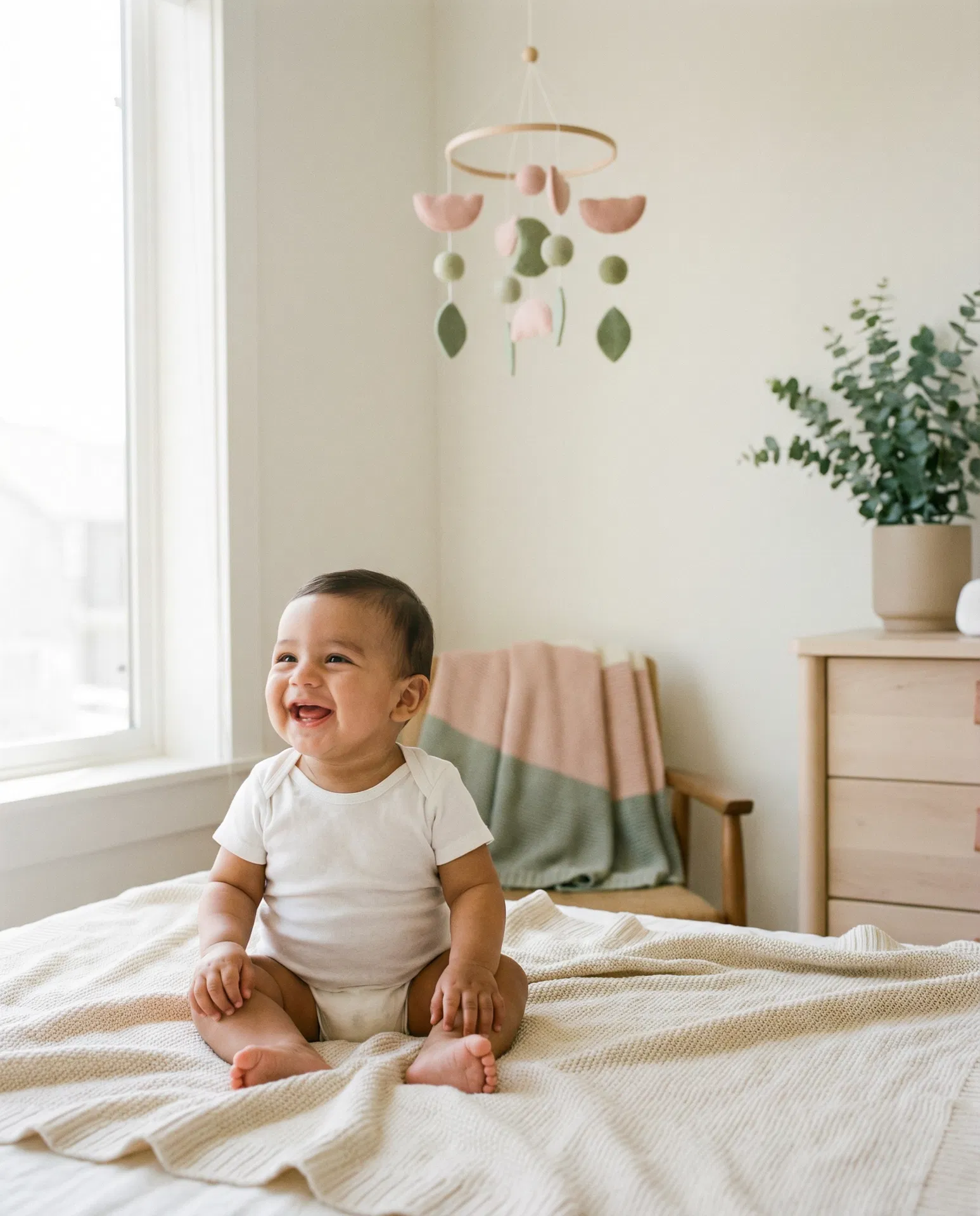 Bebé feliz y descansado