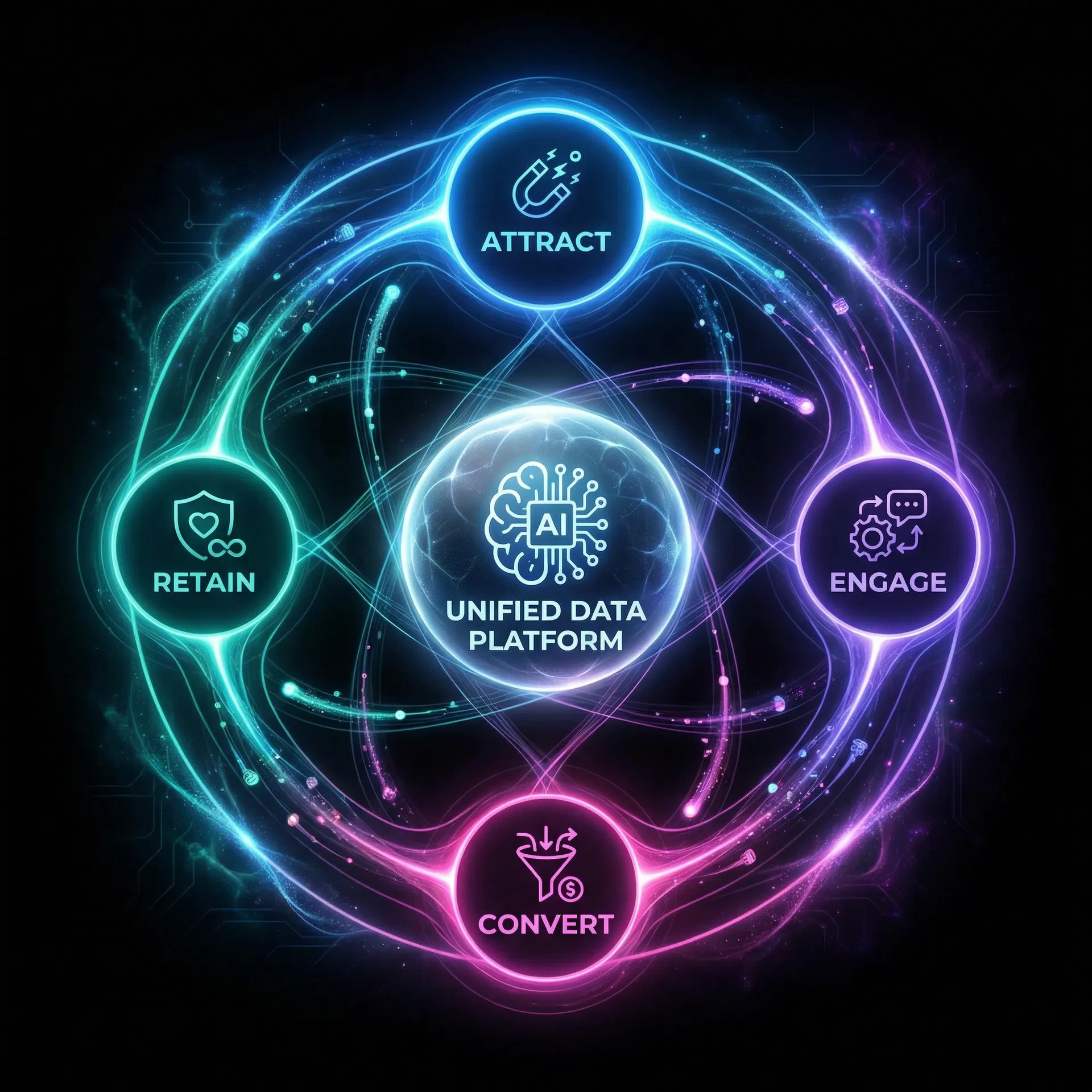 Magnetic AI Growth Flywheel \u2014 Attract, Engage, Convert, Retain for equipment dealers