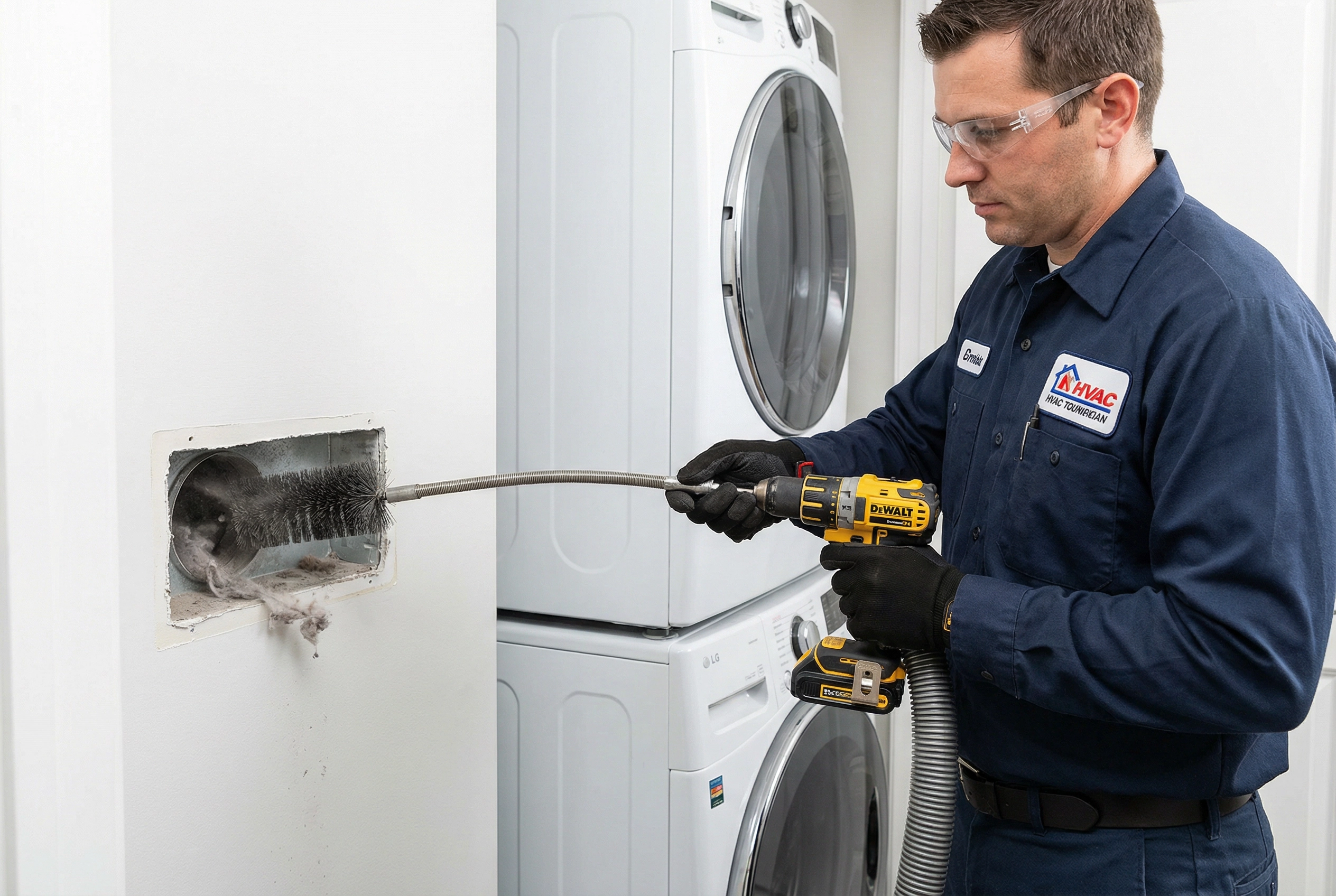Professional dryer vent cleaning