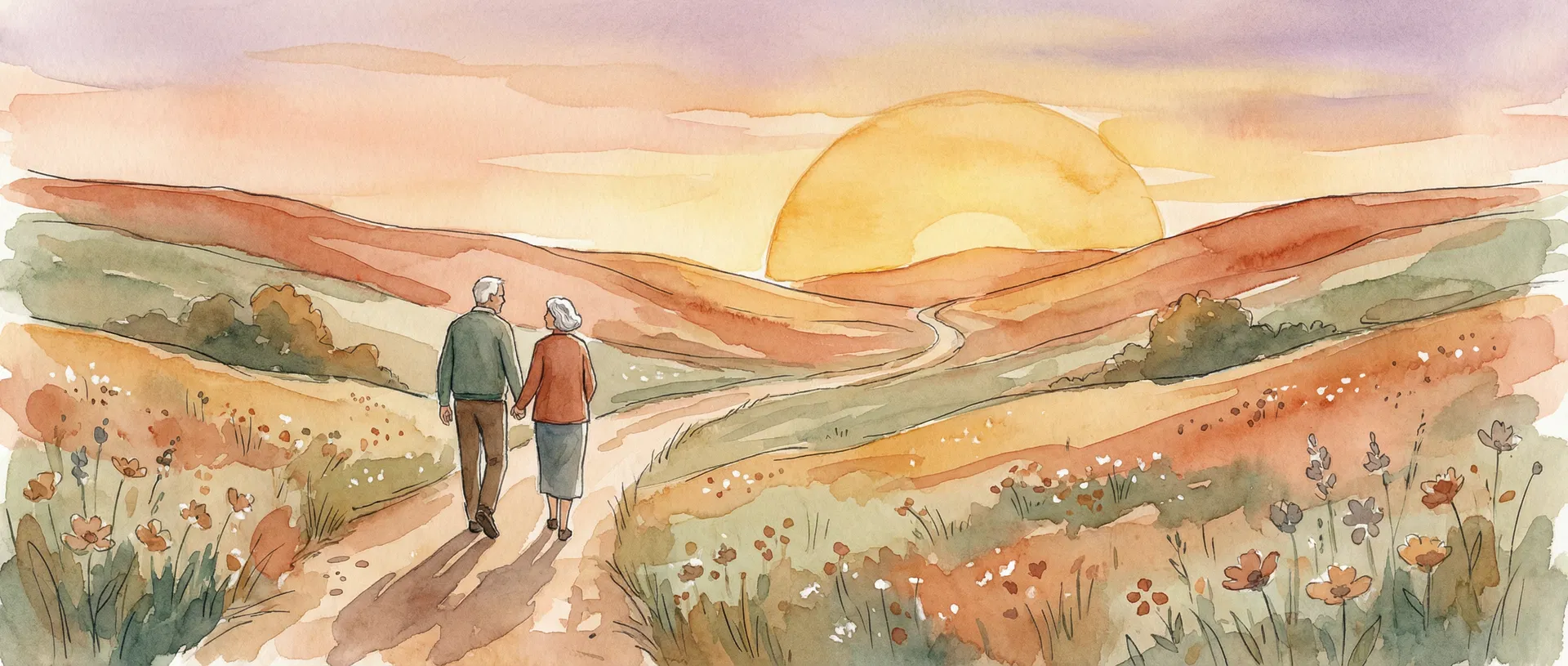 Sunset horizon illustration