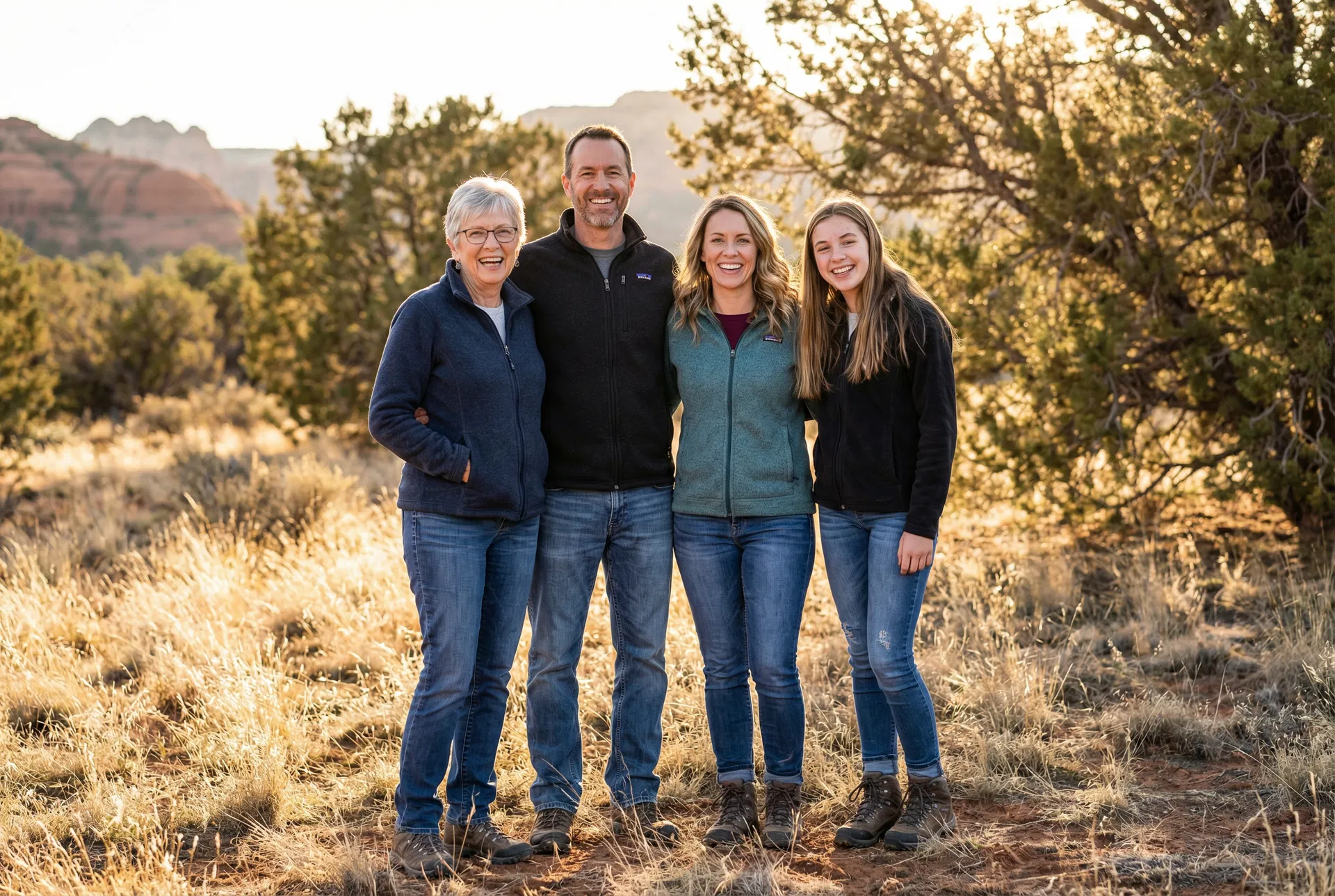 Utah family smiling together outdoors