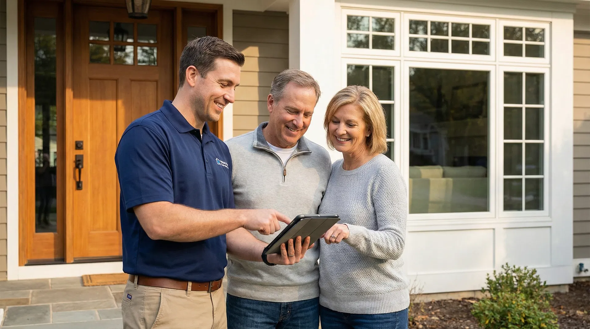 Revival Windows consultant discussing options with homeowners