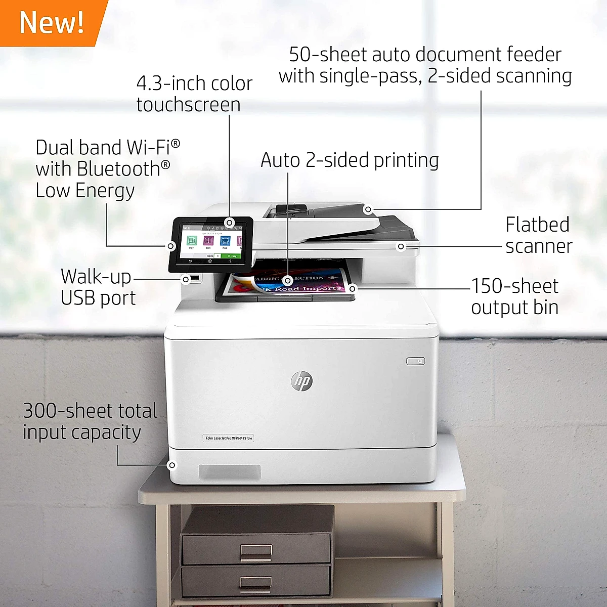 Color Laserjet Pro Impresora láser inalámbrica multifunción M479fdw (W1A80A) (renovada)