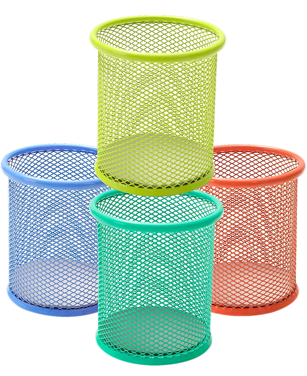 Portalápiz Circular de Malla Metálica