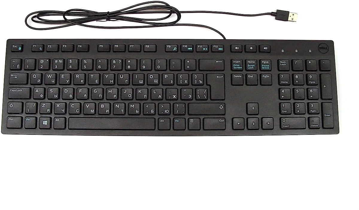 Teclado USB DELL KB216 en Español, Negro