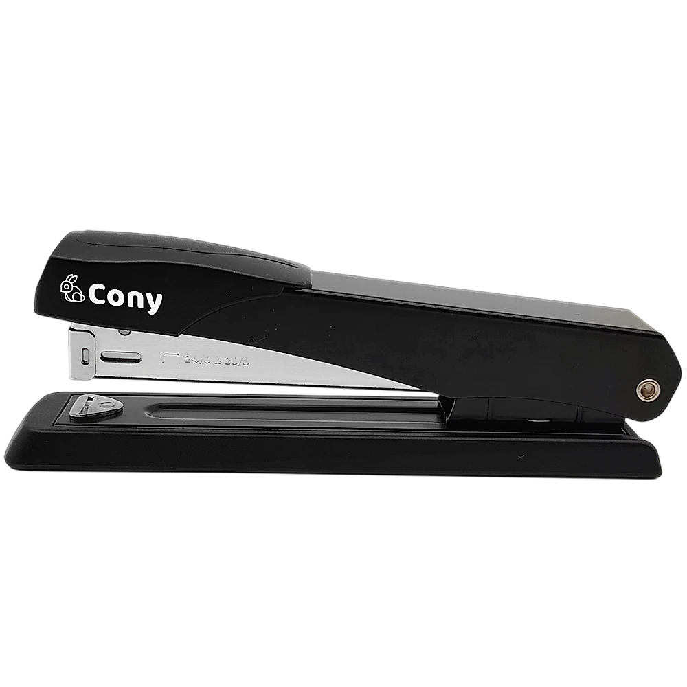 Grapadora Metálica Grande CONY 25 Hojas, Tira Completa, Negra