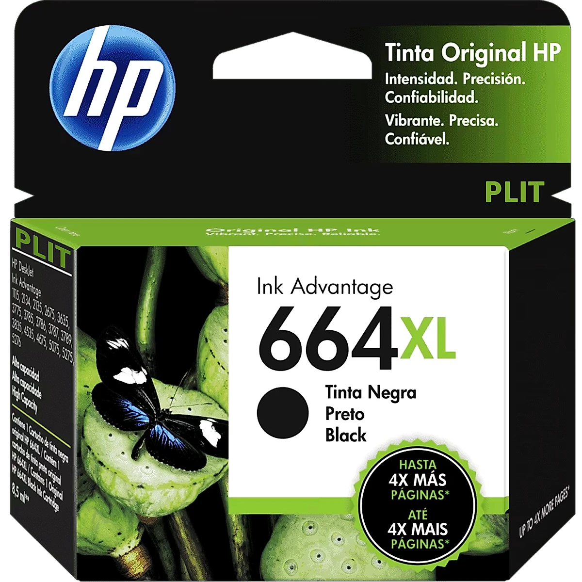 Cartucho de Tinta Original HP 664XL Negro 8.5ml