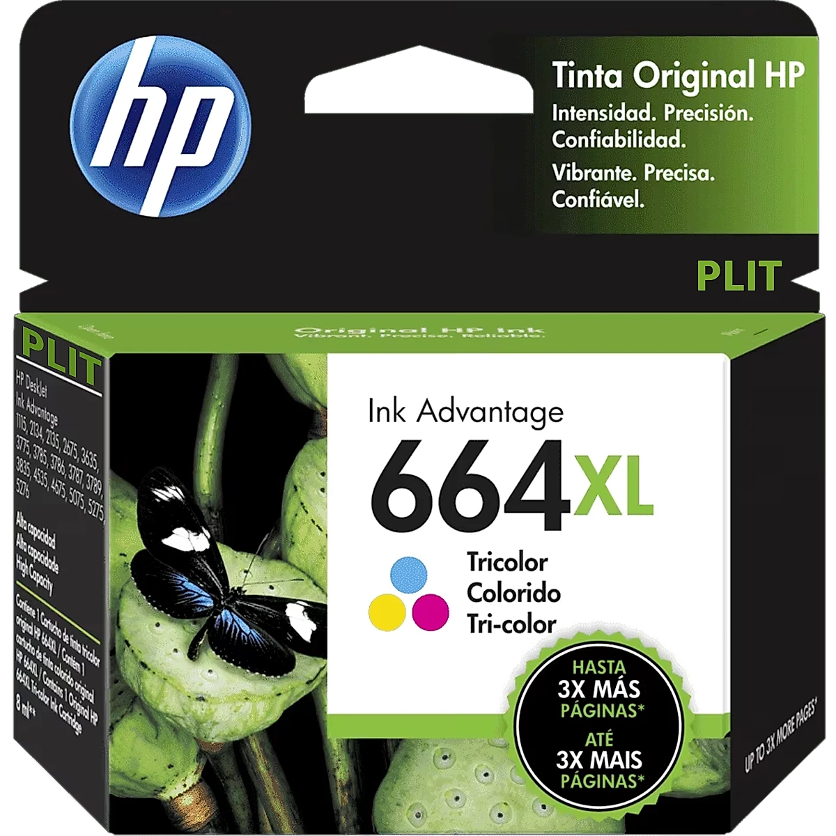 Cartucho de Tinta Original HP 664XL Tricolor 8ml