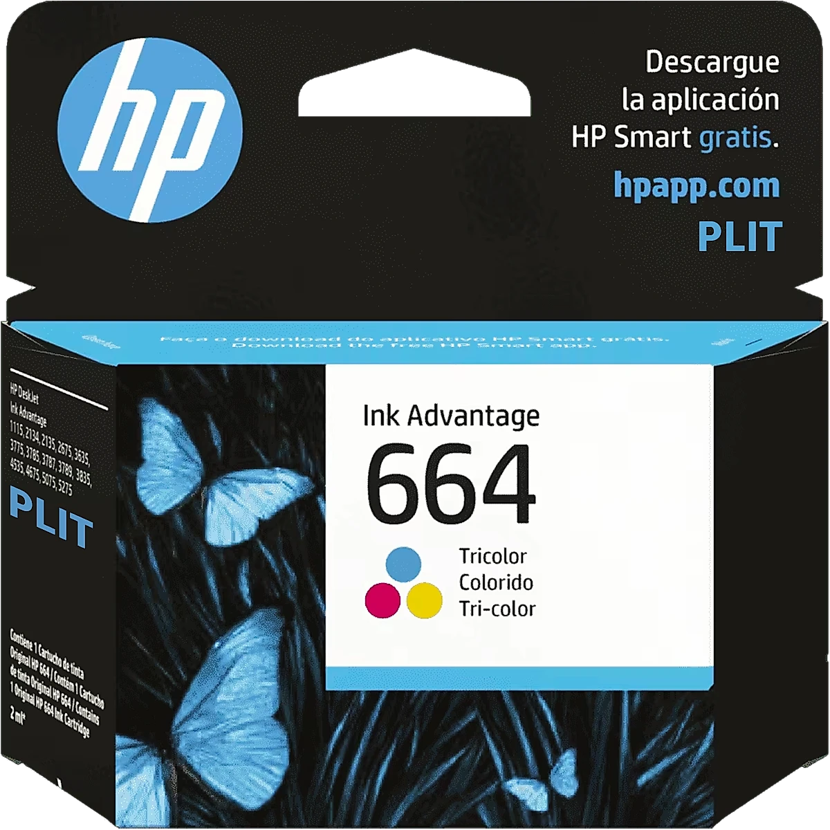 Cartucho de Tinta HP 664 Tricolor 2ml Original