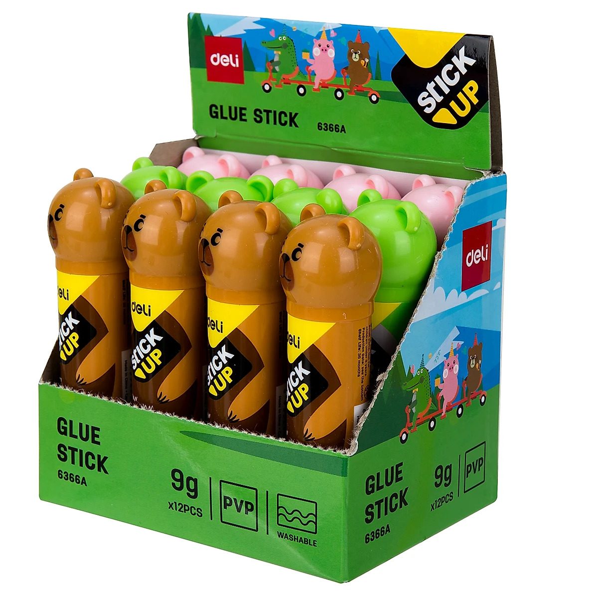 Pegamento en Barra Infantil Lavable con Figuras de Animales de 9g