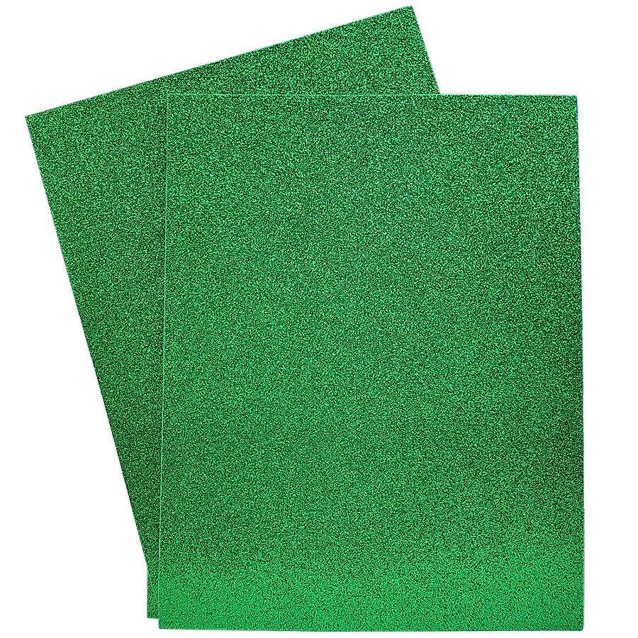 Foamy Escarchado 9" x 12", Color Verde, 10 Hojas