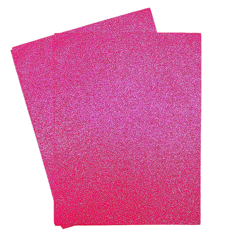 Foamy Escarchado con Brillo 9" x 12", Color Rosado Fucsia, 10 Hojas