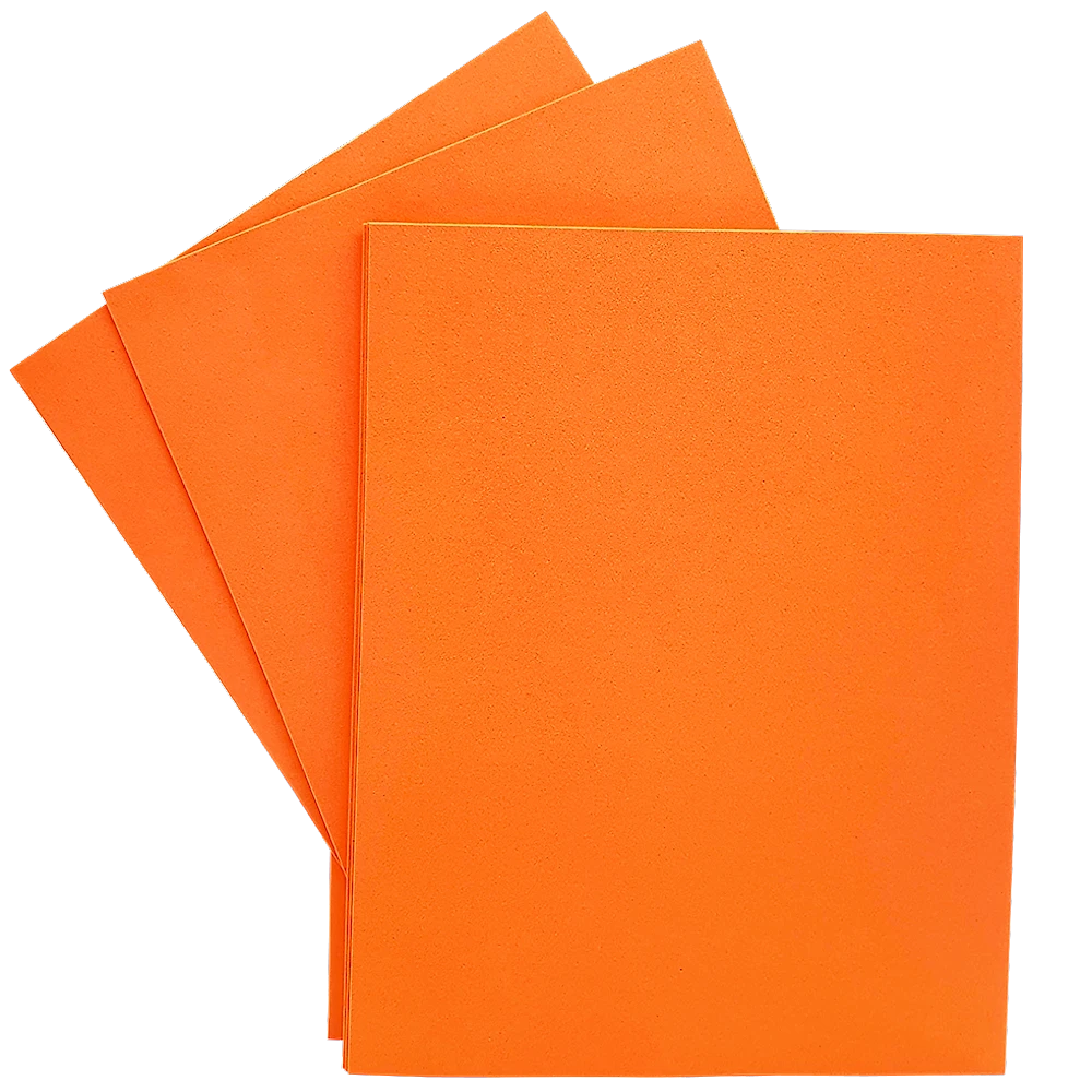 Foamy Liso 9" x 12", Color Naranja, 10 Hojas