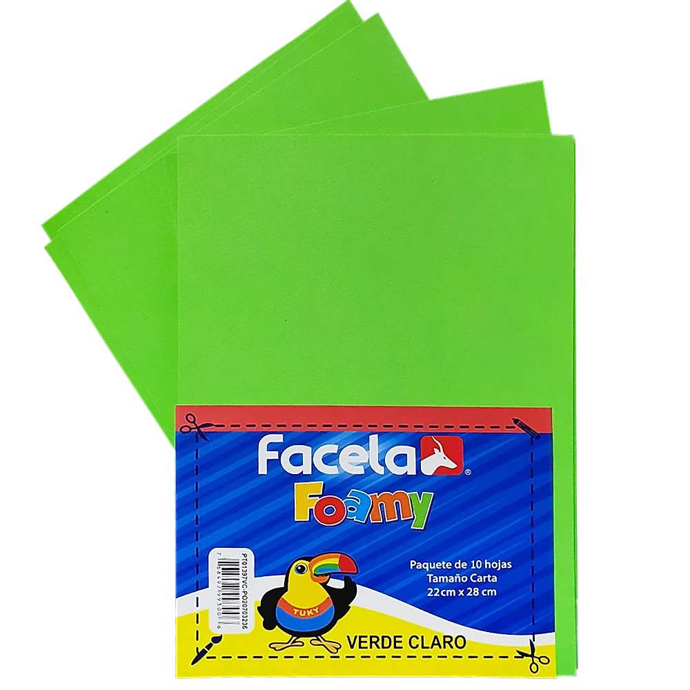 Foamy Liso 9" x 12", Verde Claro, 10 Hojas