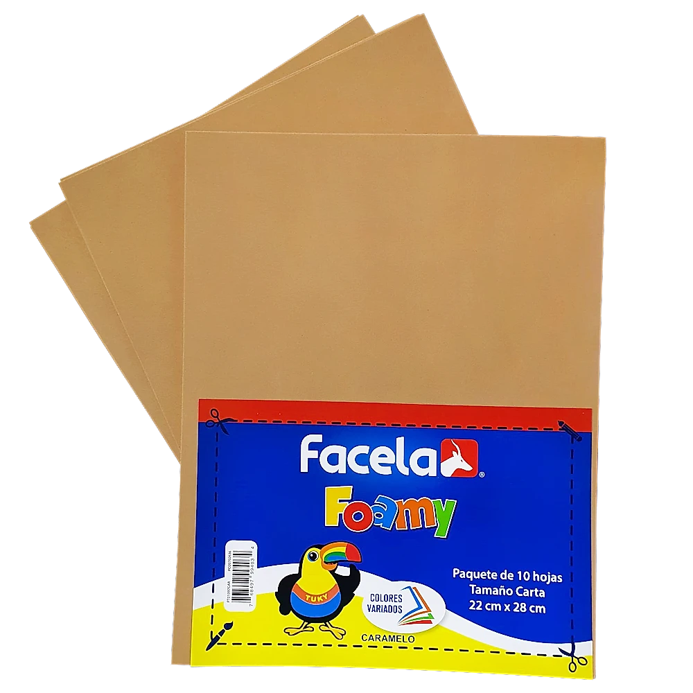 Foamy Liso 9" x 12", Color Marron Caramelo, 10 Hojas