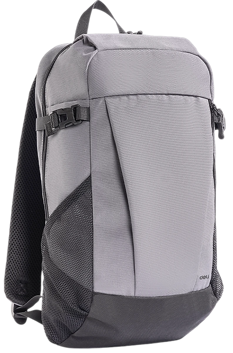 Mochila de Viaje 18" Estilo Minimalista, Gris - Deli BG126