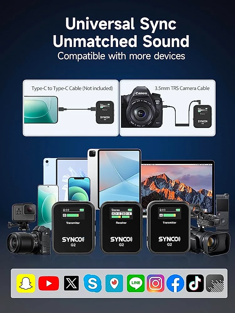 SYNCO G2(A1) 2.4G Wireless Microphone System with Display