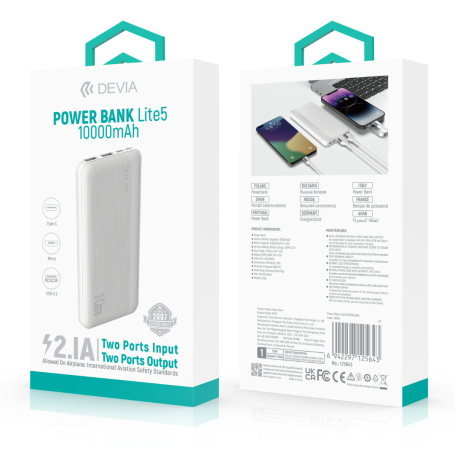 DEVIA Power Bank lite5 10000mAh 2.1A